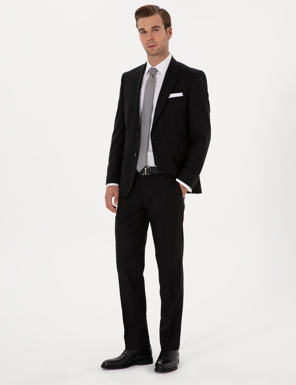 Siyah Slim Fit Tak_m Elbise - Cacharel фото 4