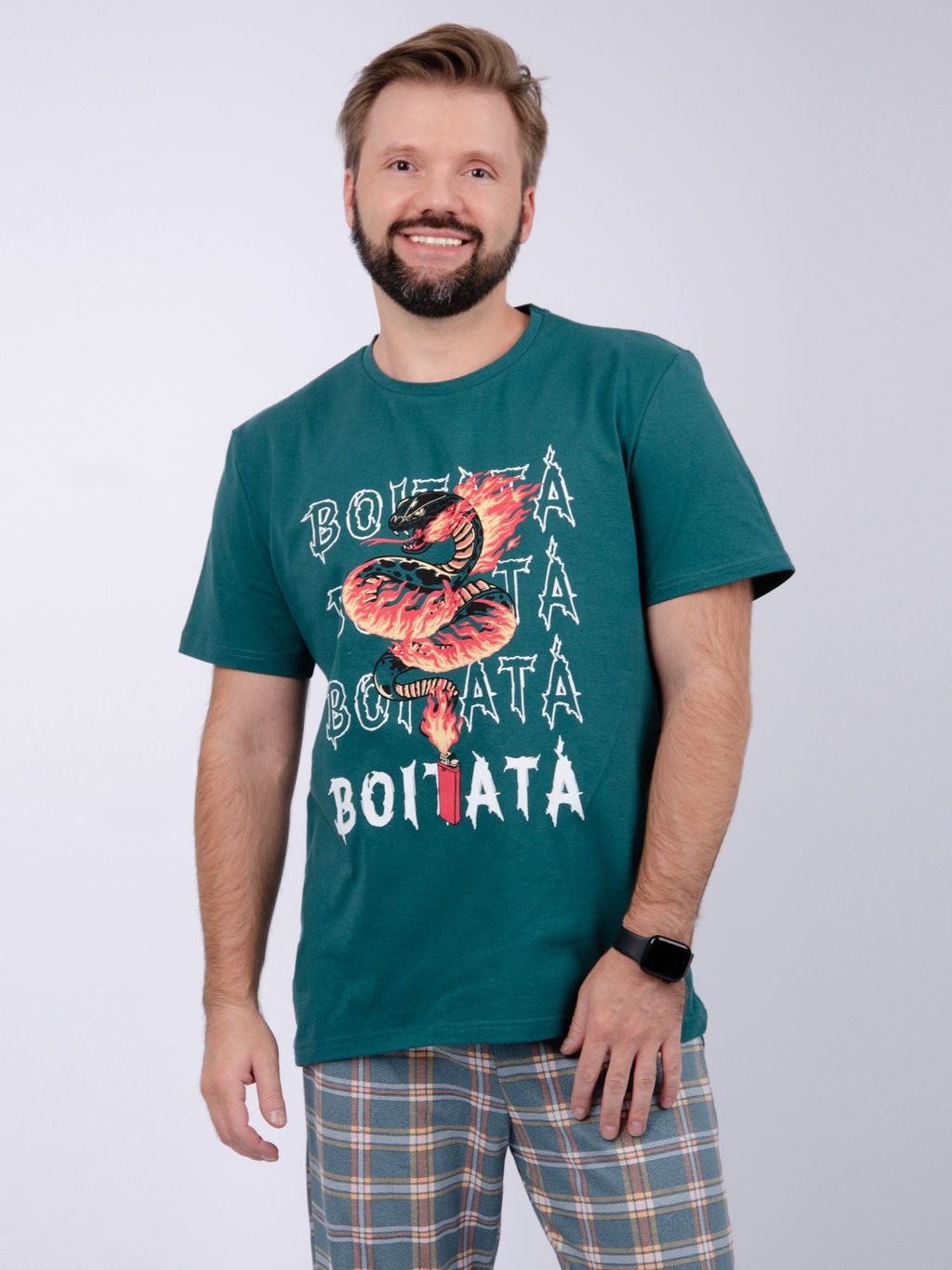 Пижама Фаер, трикотаж - Малина фото 2