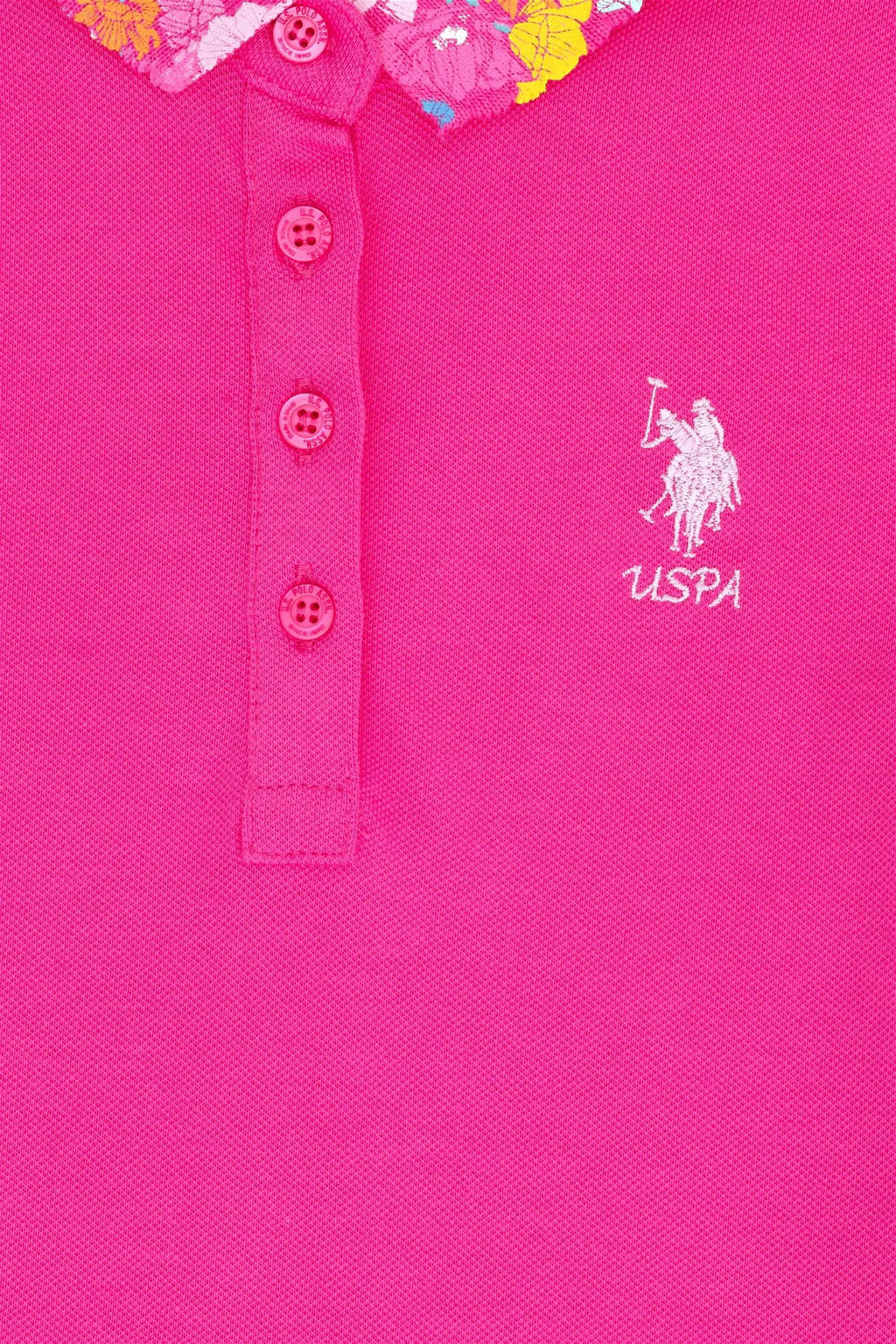 Базовая футболка цвета фуксии для девочек - U.s. polo assn фото 3