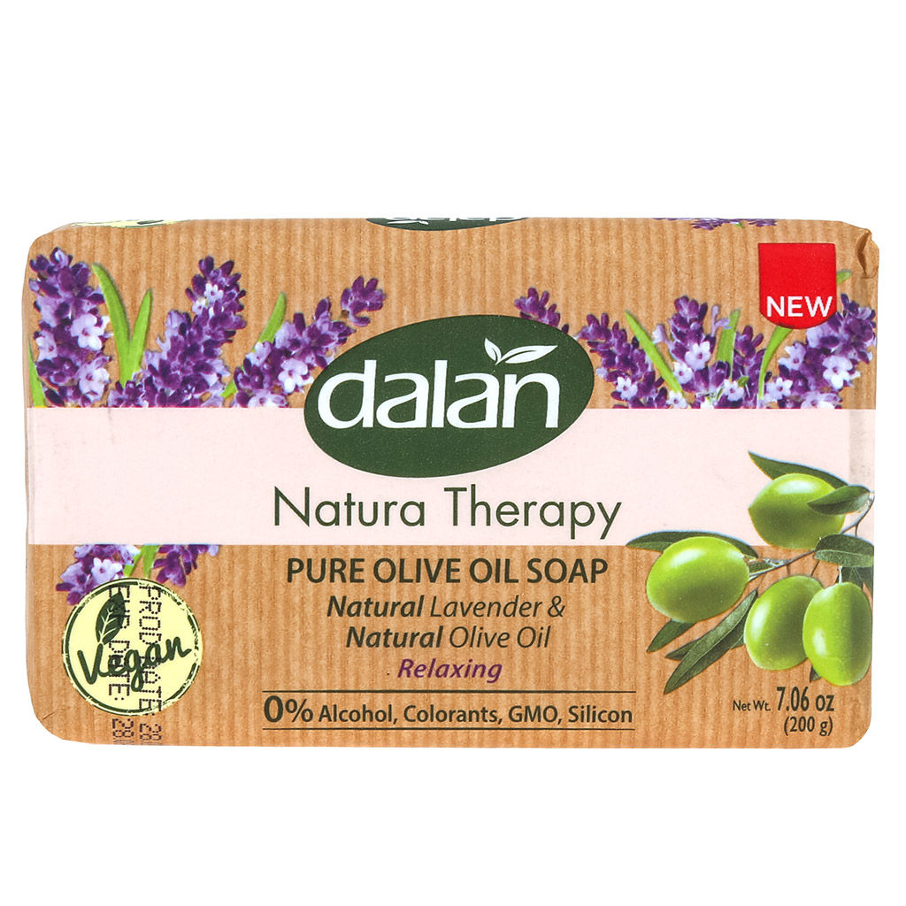 Мыло туалетное твердое Dalan Natura Therapy 200г, Лаванда + Оливковое масло (Турция)  фото 2