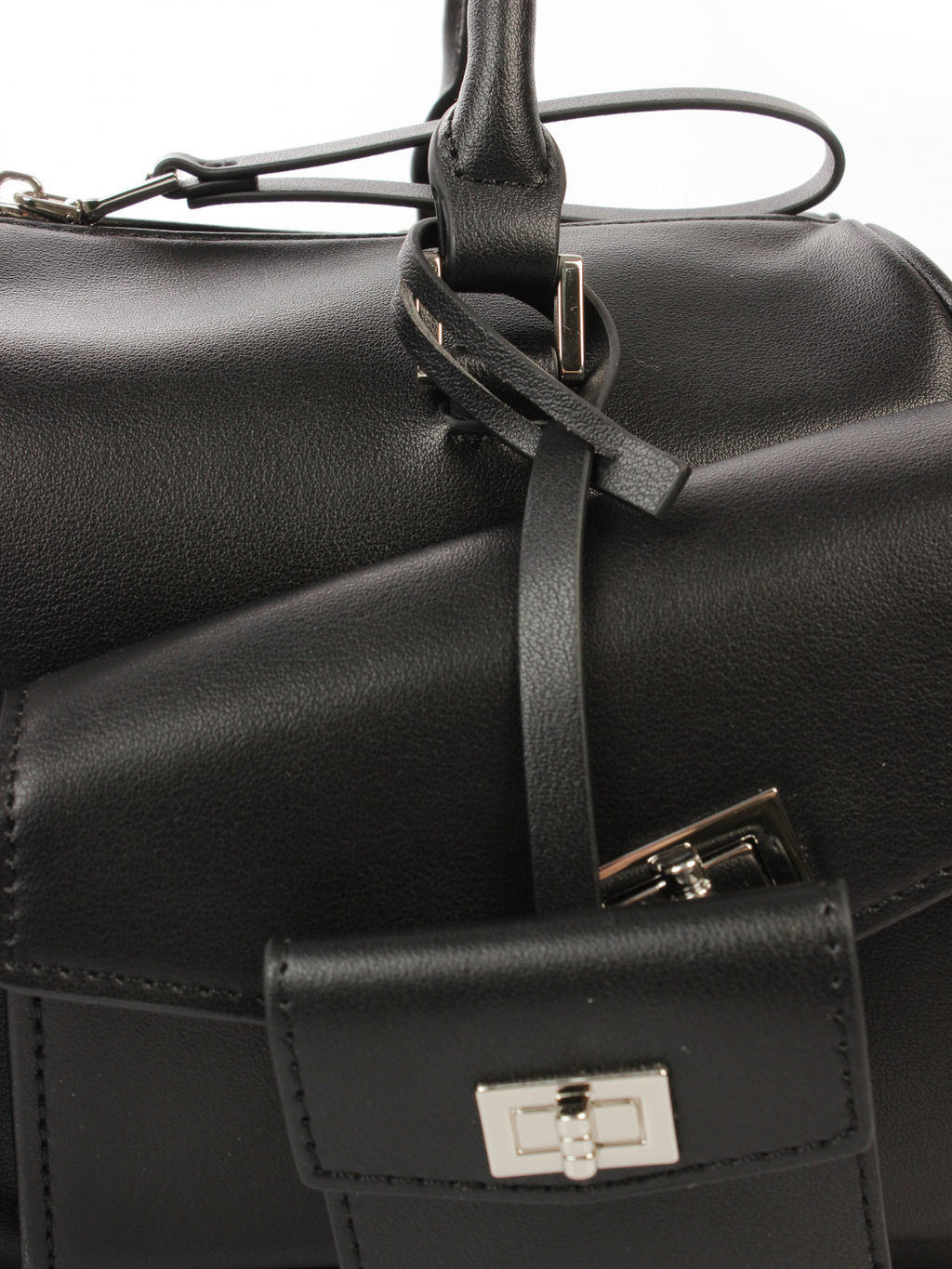 LACCOMA сумка АМ2097-черный натуральная кожа хлопок фото 5