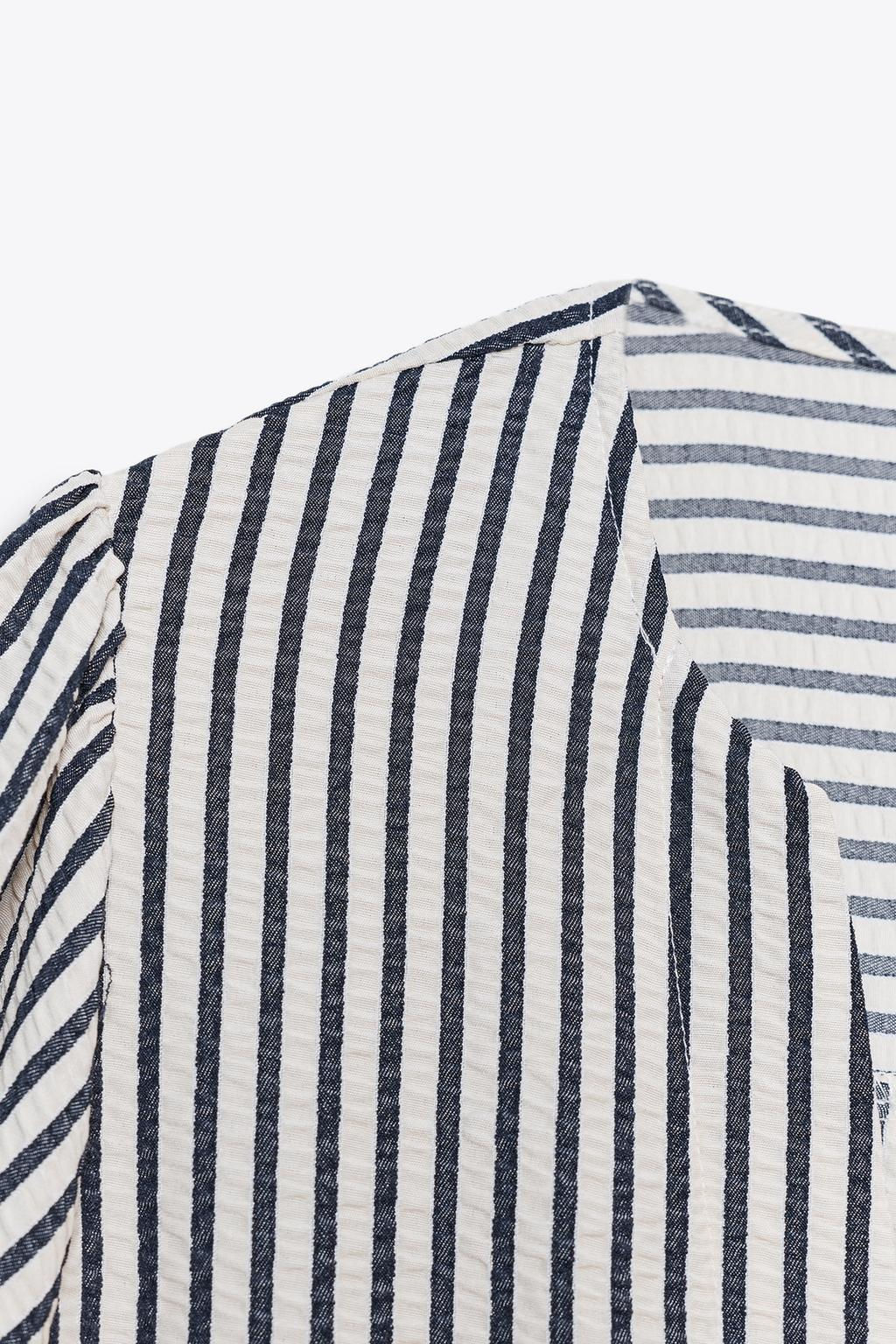 LINEN BLEND TIE BLOUSE - Zara фото 11
