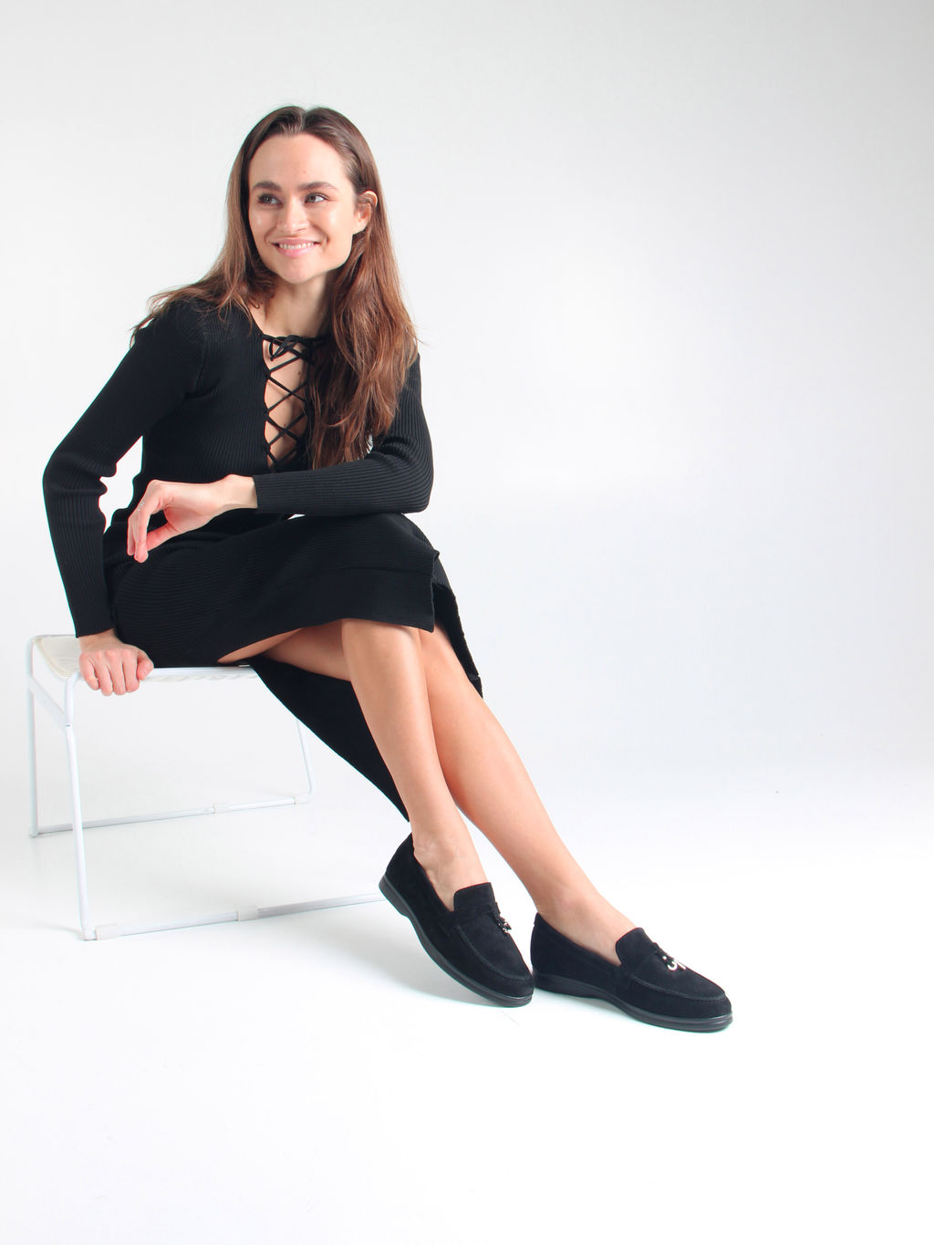 Лоферы 170.2614bl. Черный замш