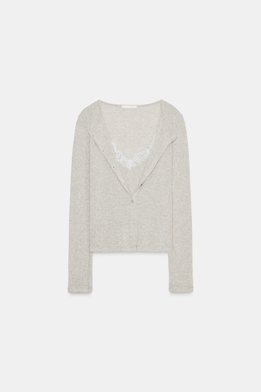 LACE TRIMMED COMBINATION JACKET AND TOP - Zara фото 13