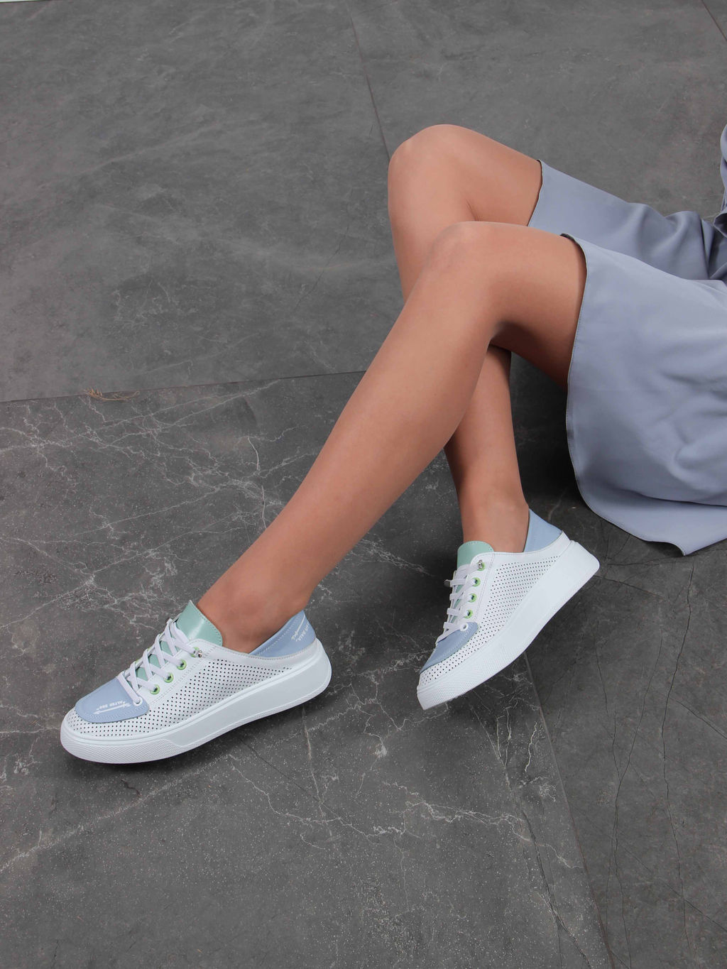 Кеды EDART 163.P.LusiR2 w.Белый-голубой-мята - Ed'art фото 3