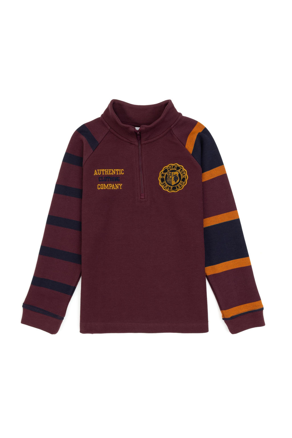 Erkek _ocuk Bordo Yar_m Fermuarl_ Sweatshirt