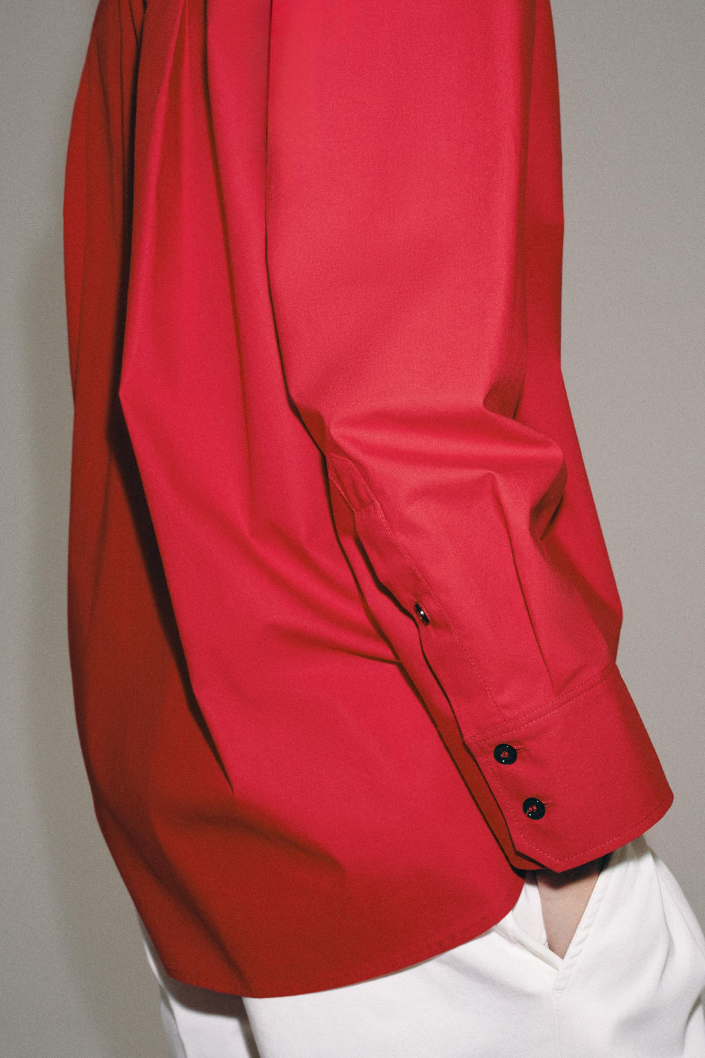 CAMISA POPEL?N ZW COLLECTION / Rojo - Zara фото 9