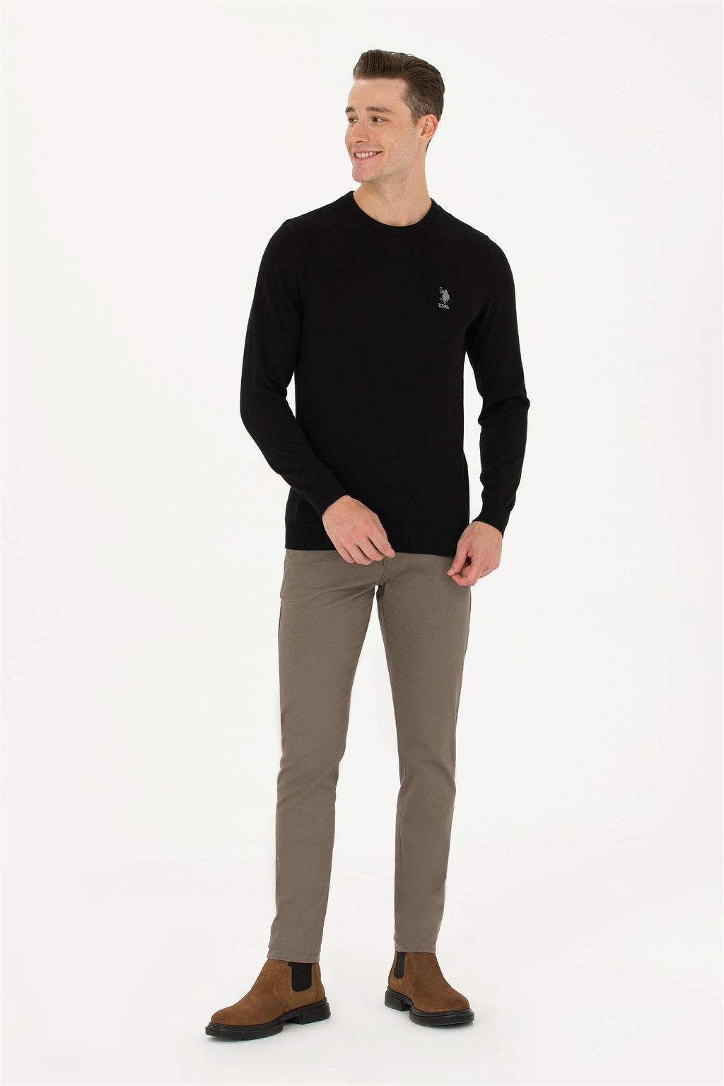 Мужской черный базовый свитер - U.s. polo assn фото 4