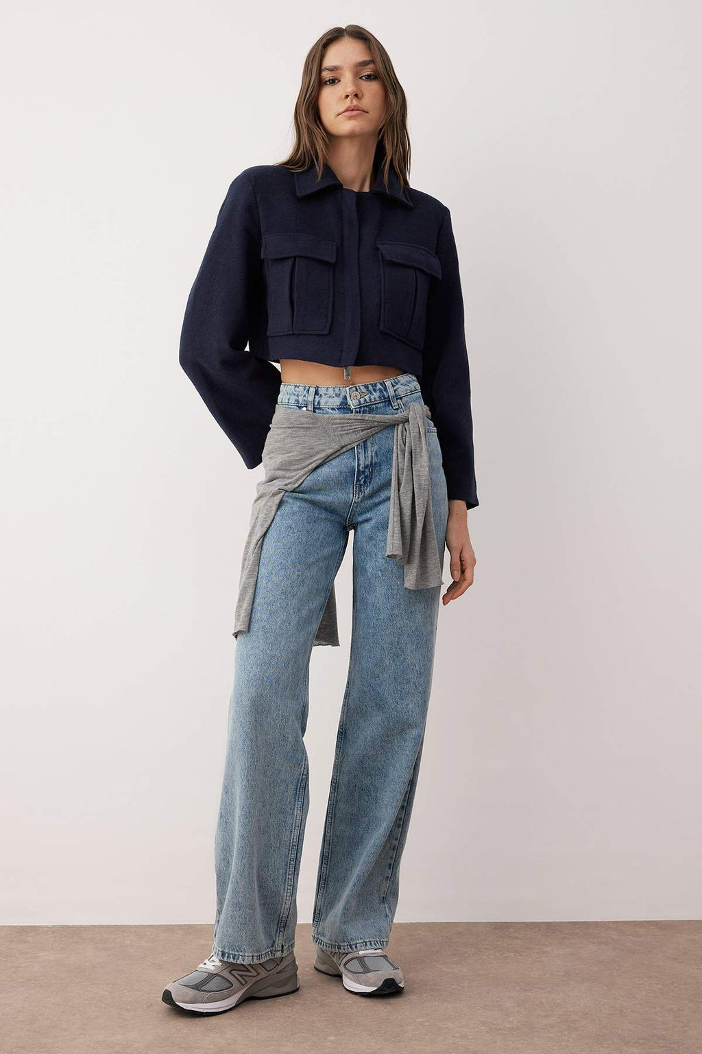 Ac?k Mavi Yuksek Bel Genis Paca Wide Leg Jeans TWOAW24JE00074