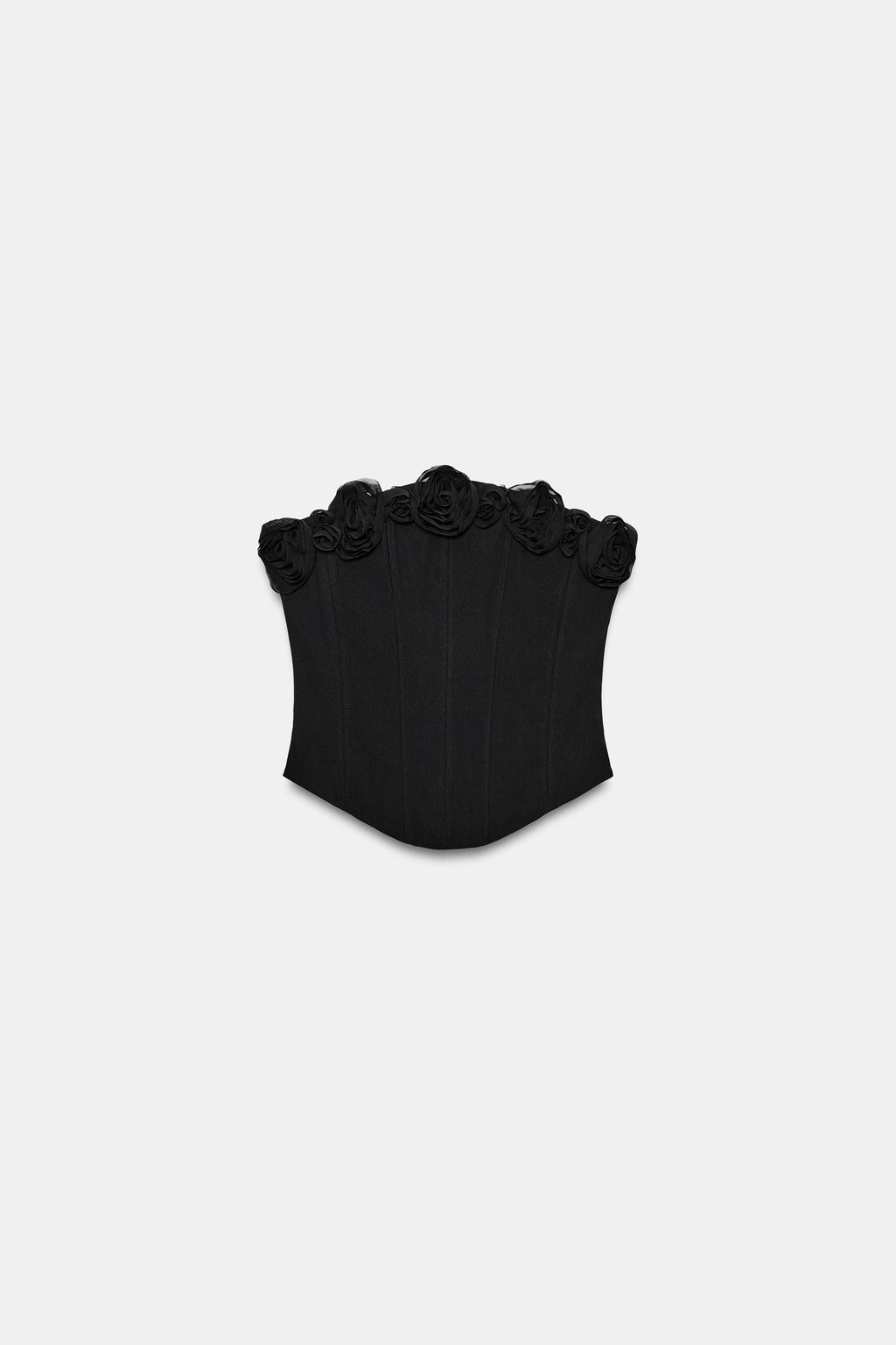 TOP CORSETERO FLORES / Negro