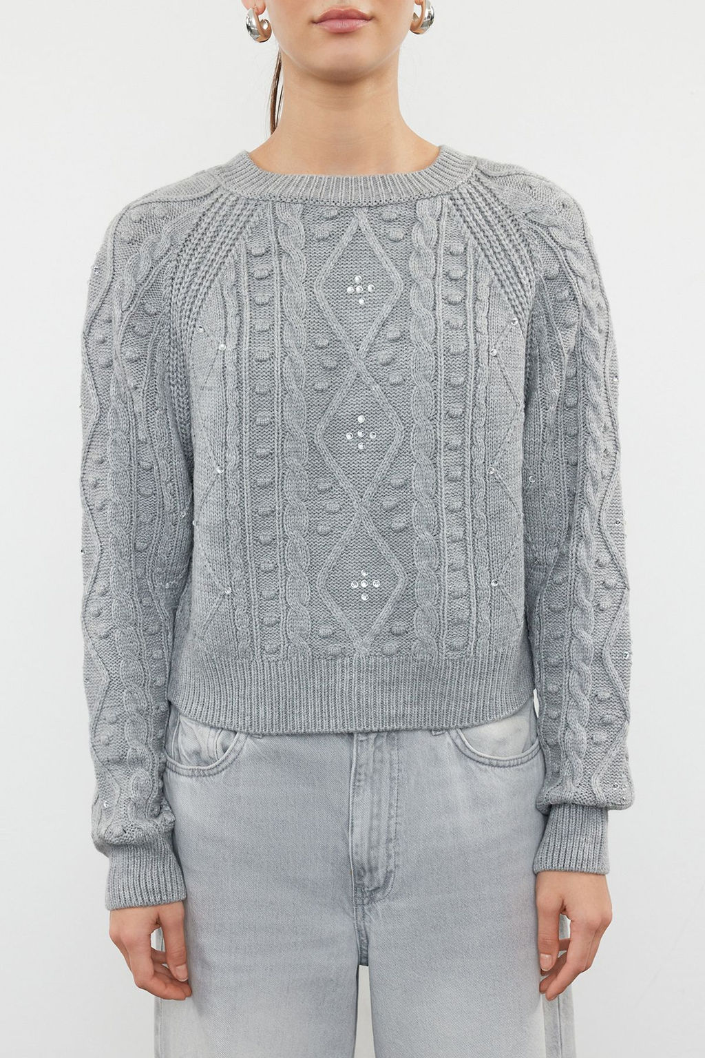 Ekru Cift Tarafl? Kullan?labilen Triko Kazak-H?rka TWOAW24KZ00144 - Trendyolmilla фото 12