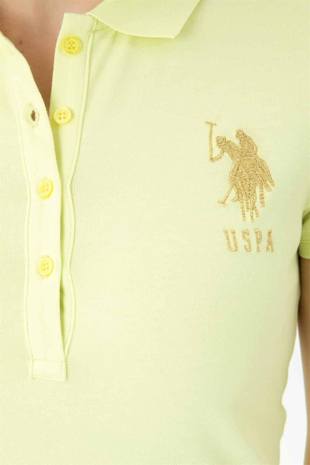 Женское светло-желтое трикотажное платье - U.s. polo assn фото 7