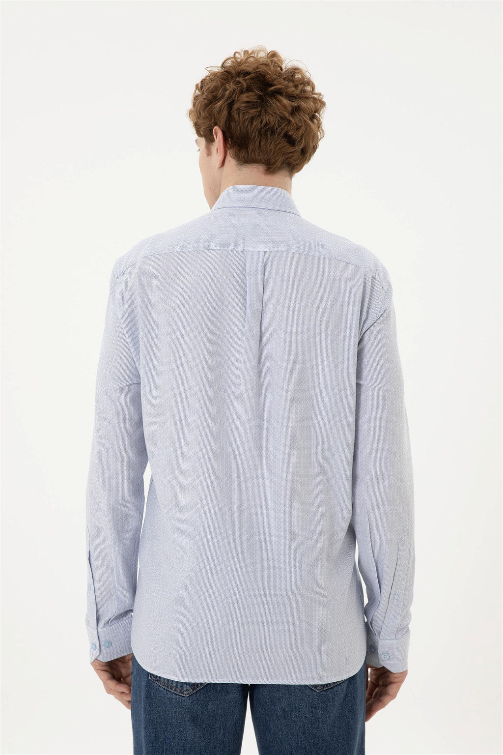 Мужская темно-синяя рубашка с длинным рукавом - U.s. polo assn фото 5