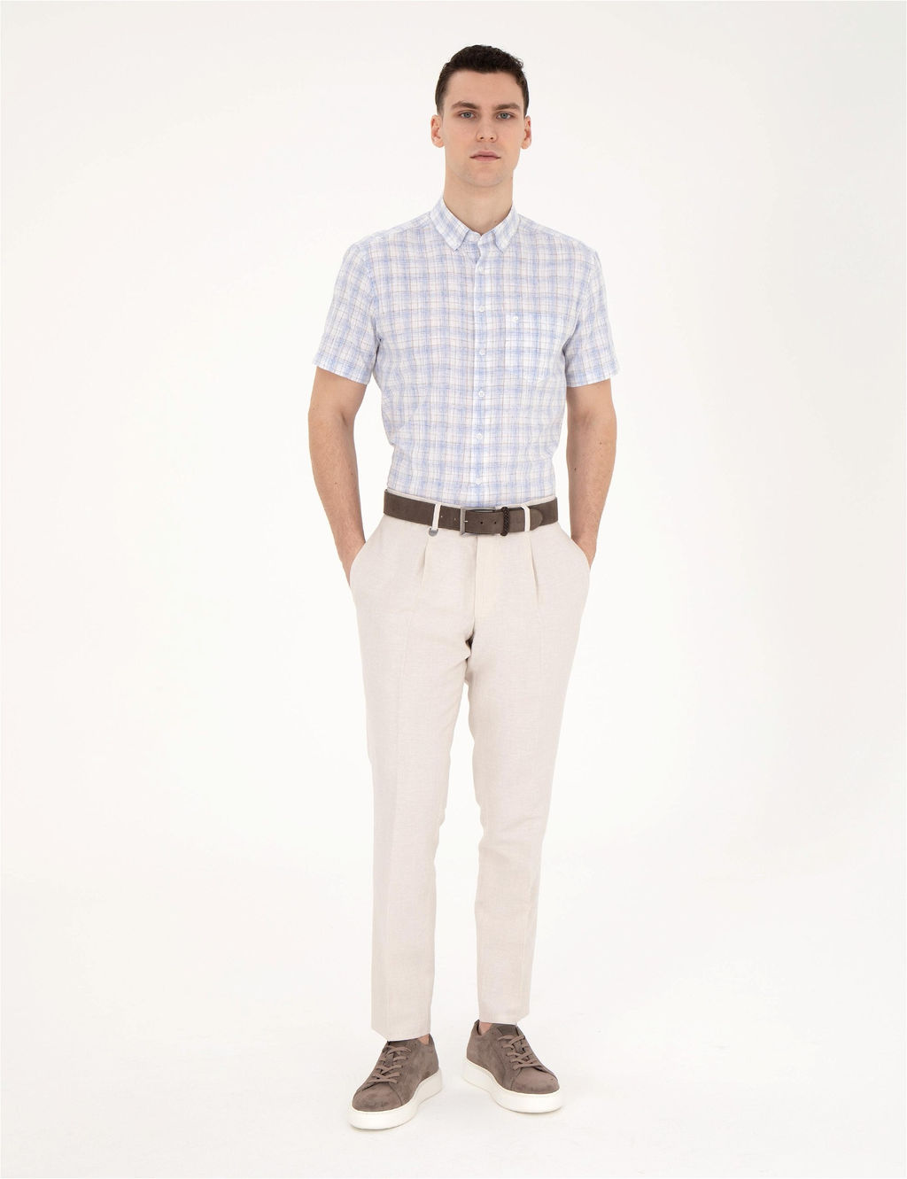 A__k Mavi Regular Fit K_sa Kollu G_mlek - Pierre cardin фото 4
