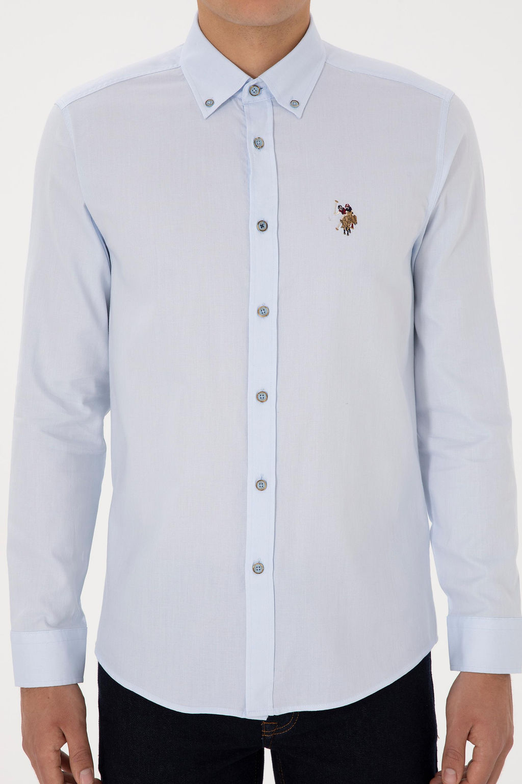 Erkek A__k Mavi Uzun Kollu Basic G_mlek - U.s. polo assn фото 6