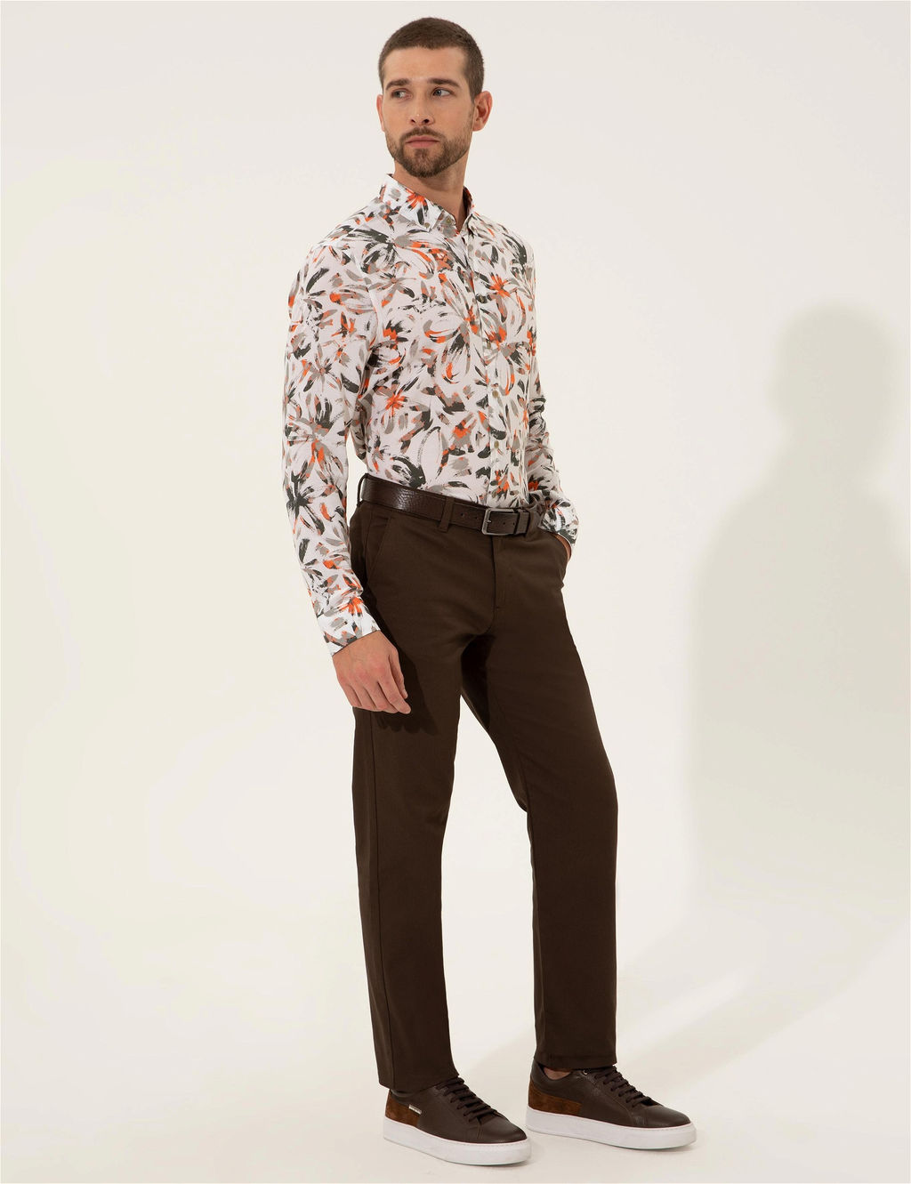 Kahverengi Regular Fit Kanvas Pantolon