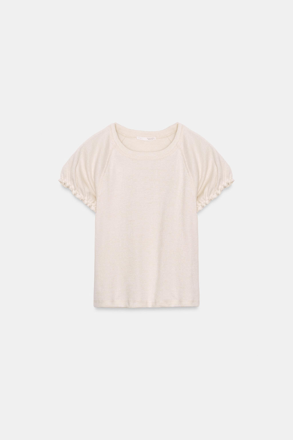 CAMISETA R?STICA VOLUMEN / Blanco roto - Zara фото 3