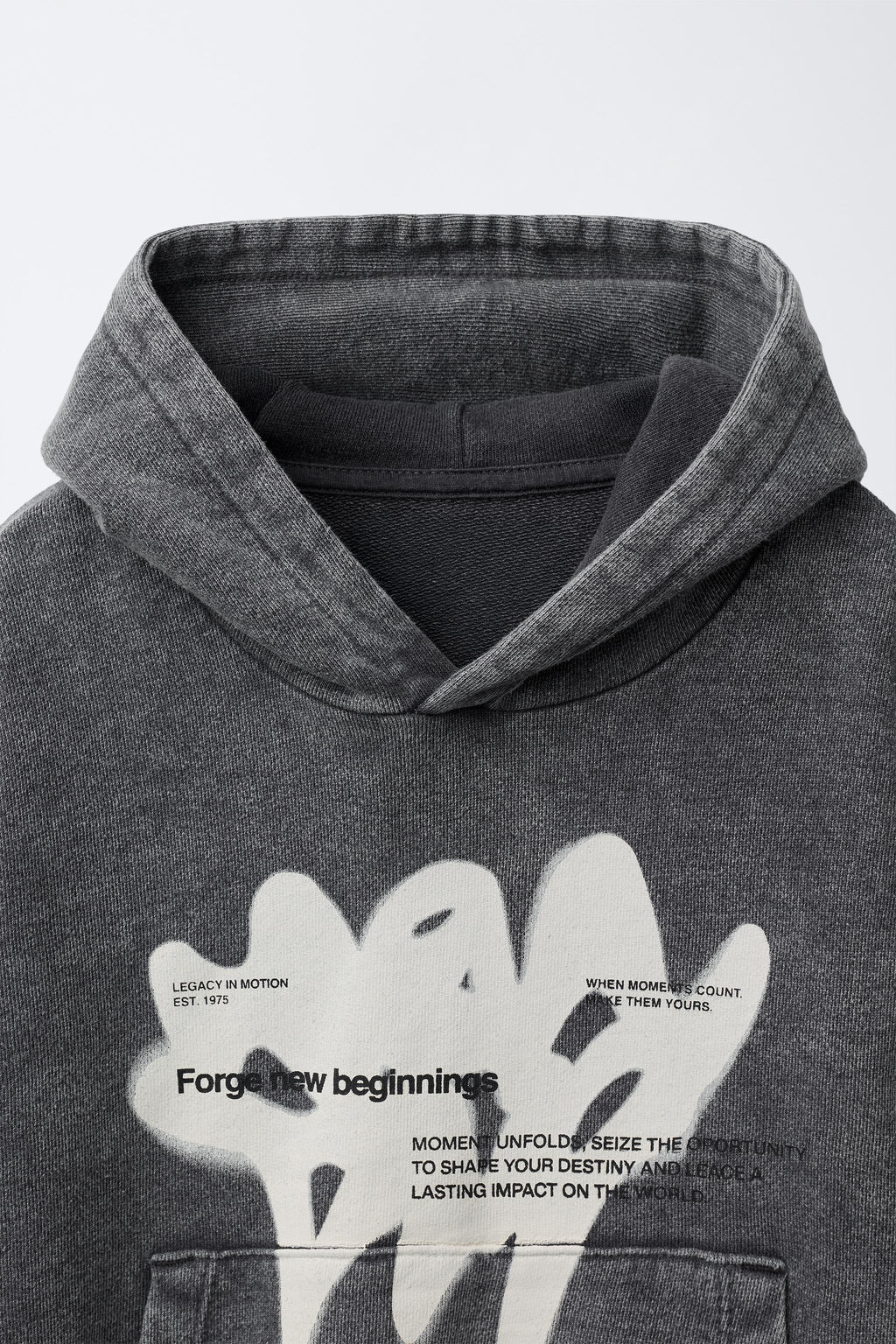 DOUBLE SLEEVE PRINT HOODIE - Zara фото 3
