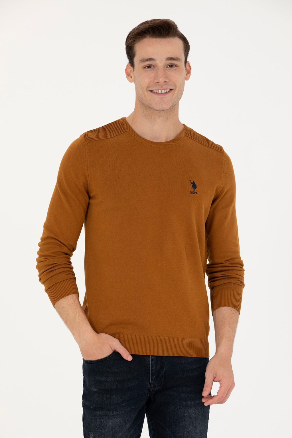 Мужской базовый свитер кокосового цвета Неожиданная скидка в корзине - U.s. polo assn фото 2