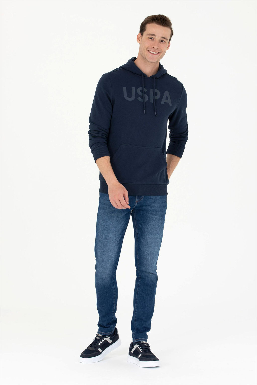 U. S. Polo Assn / Мужской темно-синий базовый свитшот - U.s. polo assn фото 4