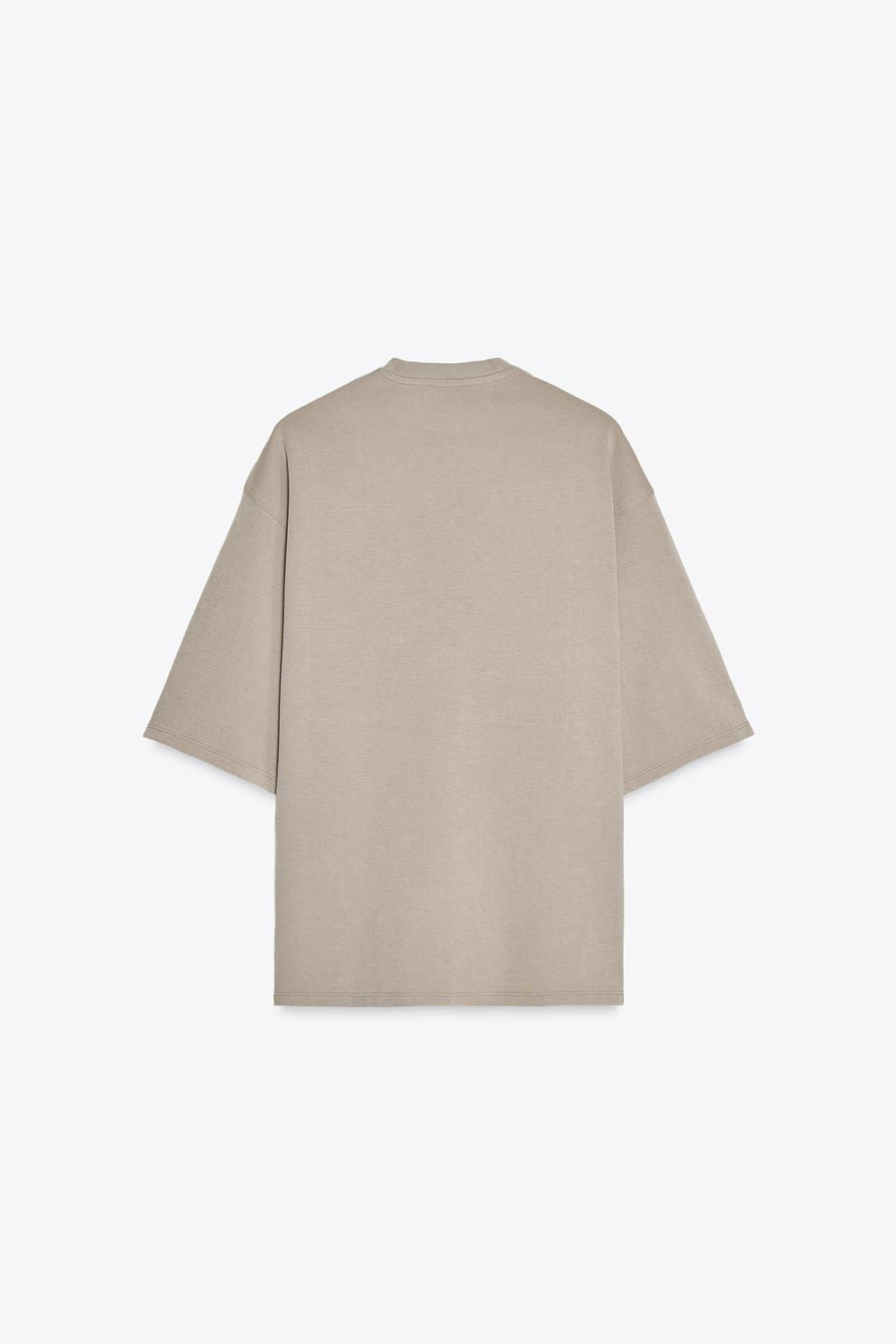 WASHED EFFECT INTERLOCK T-SHIRT - Zara фото 12
