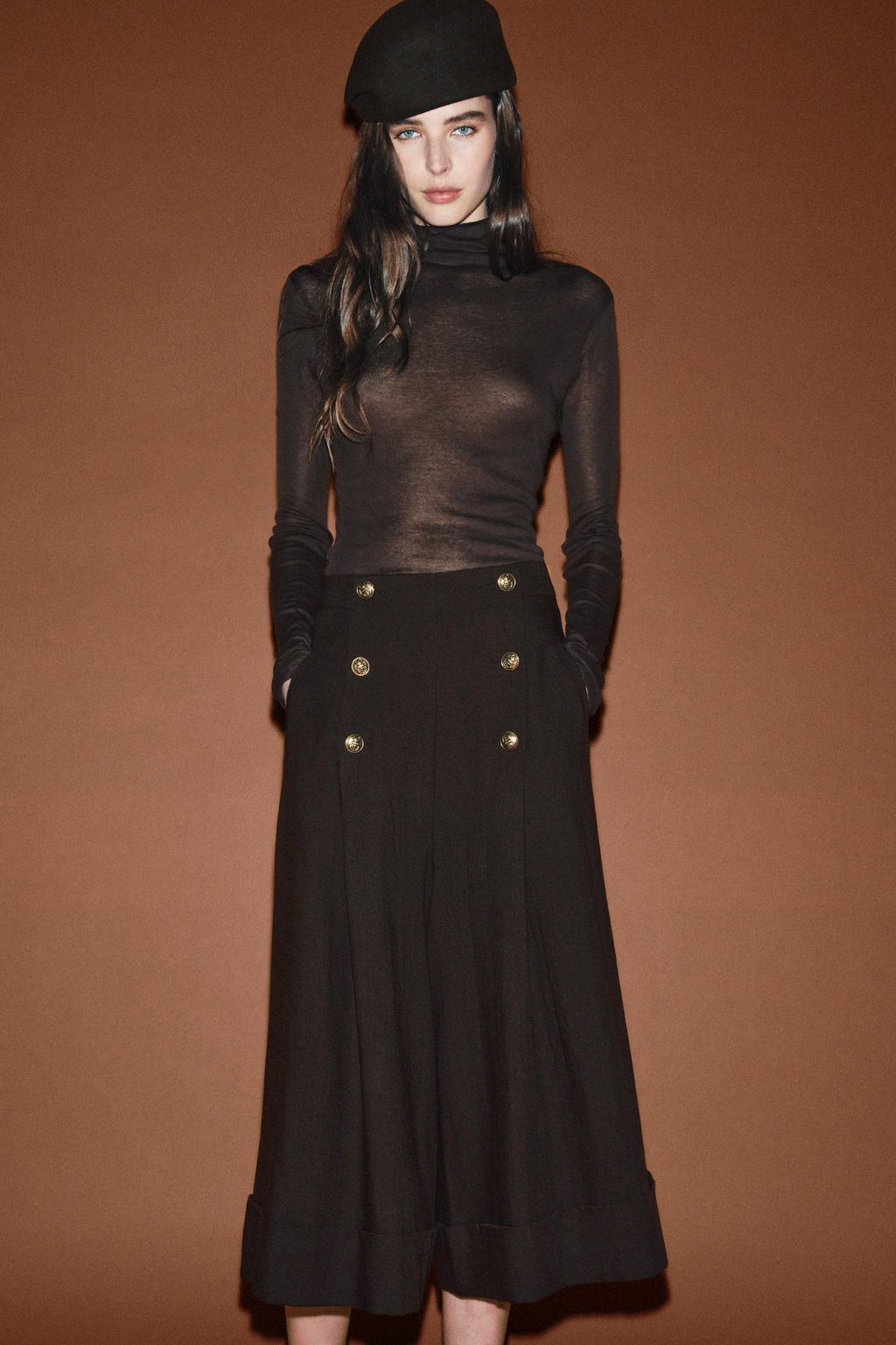ZW COLLECTION 100% WOOL BERMUDA SHORTS WITH BUTTONS - Zara фото 3