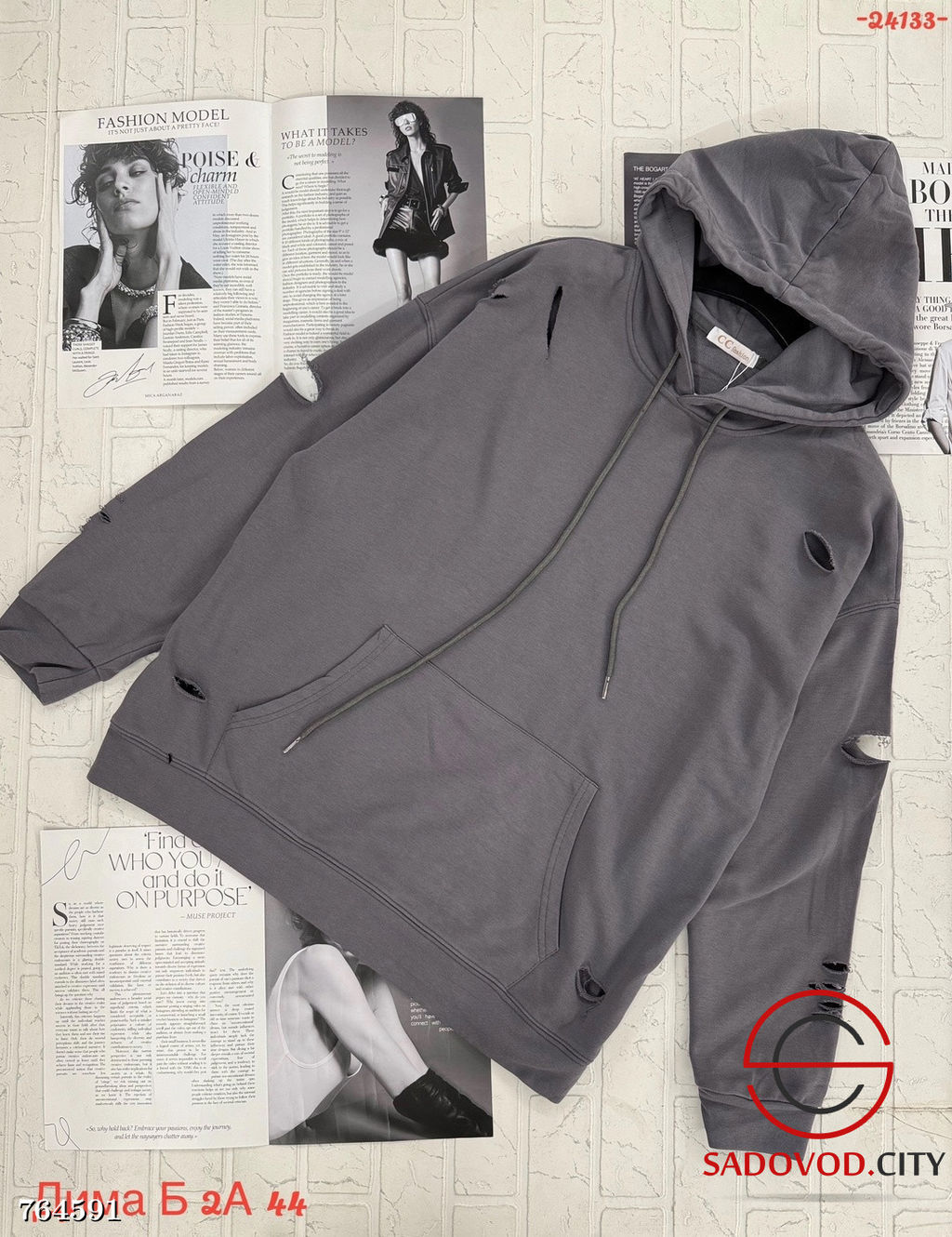 Женская толстовка с капюшоном - Bruno фото 2