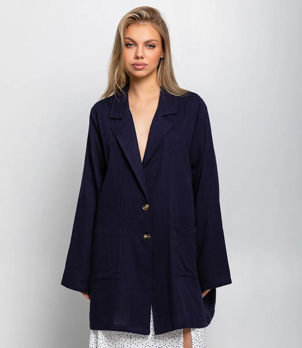 Пиджак #ОКТ025020, тёмно-синий