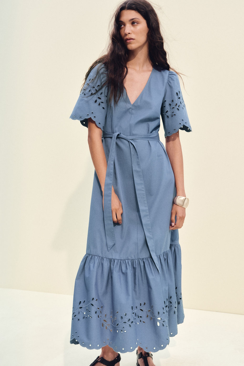 Vestido largo con bordado ingl?s - H&m фото 4