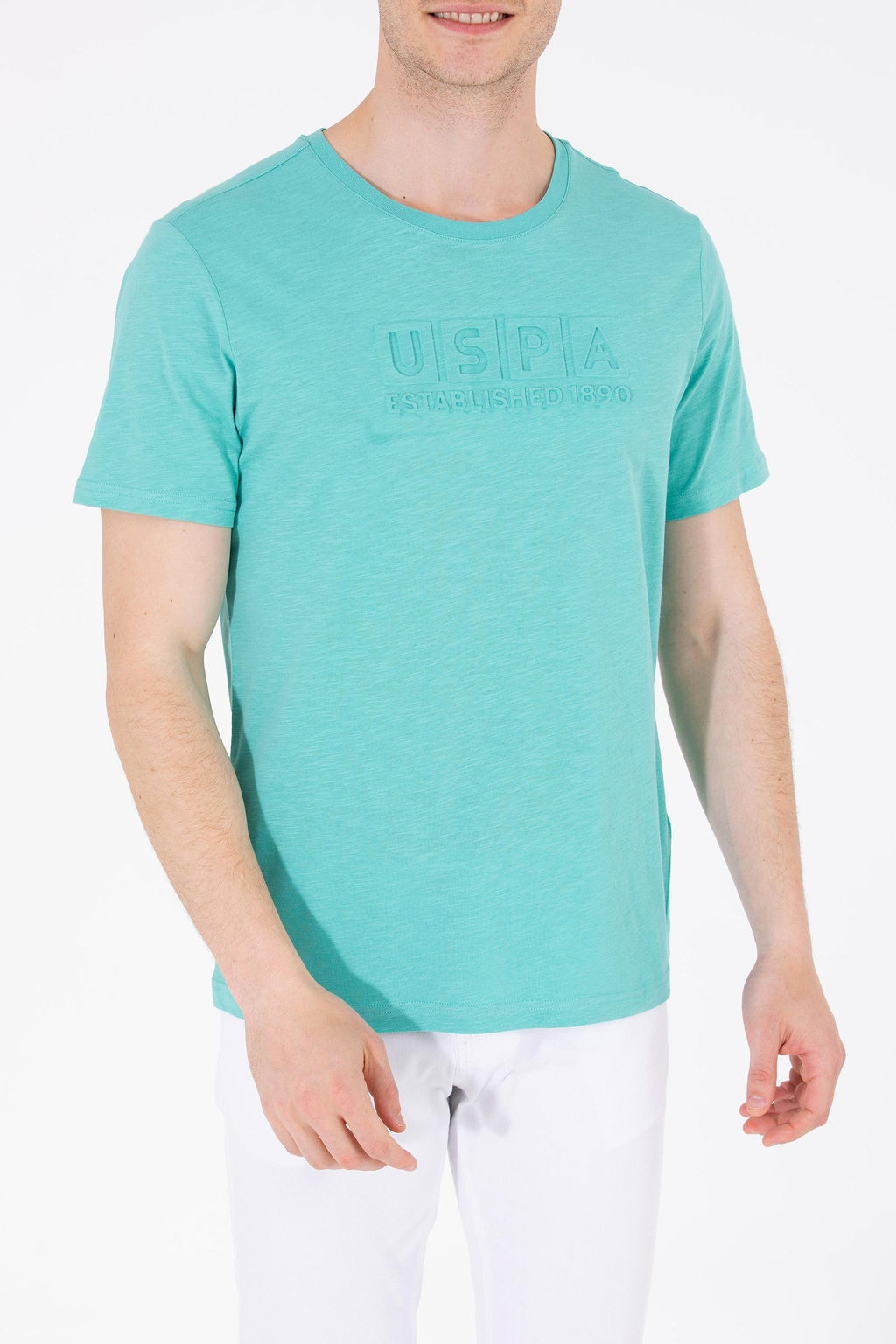 Мужская мятная футболка с круглым вырезом - U.s. polo assn фото 7