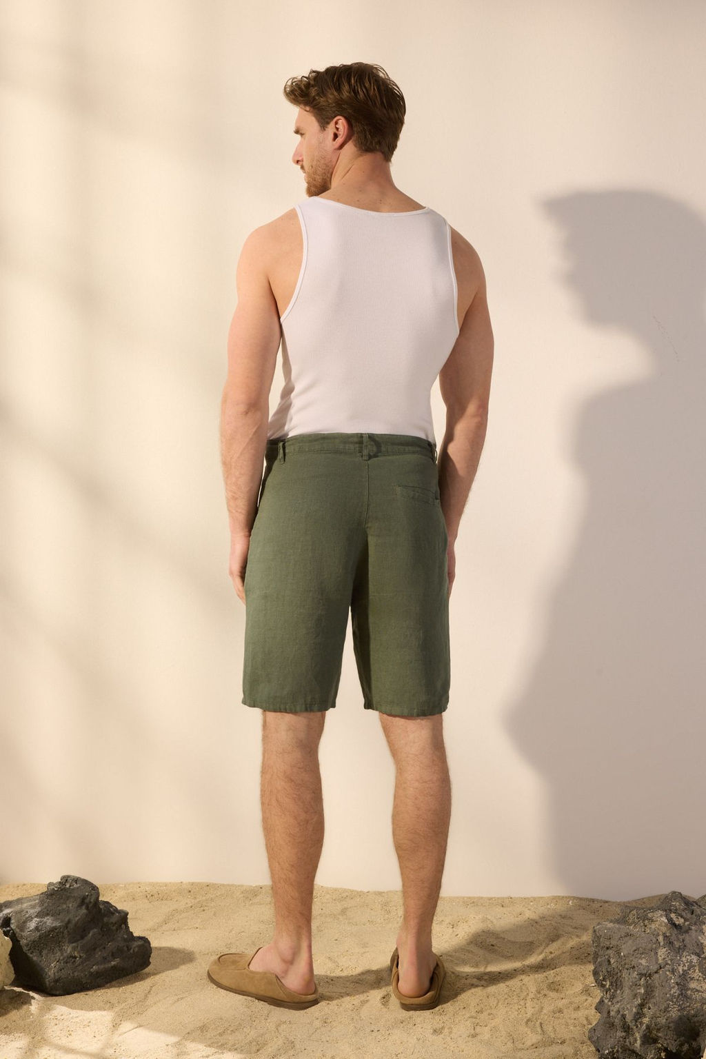 Haki %100 Keten Regular Fit Sort&Bermuda TMNSS25SR00049