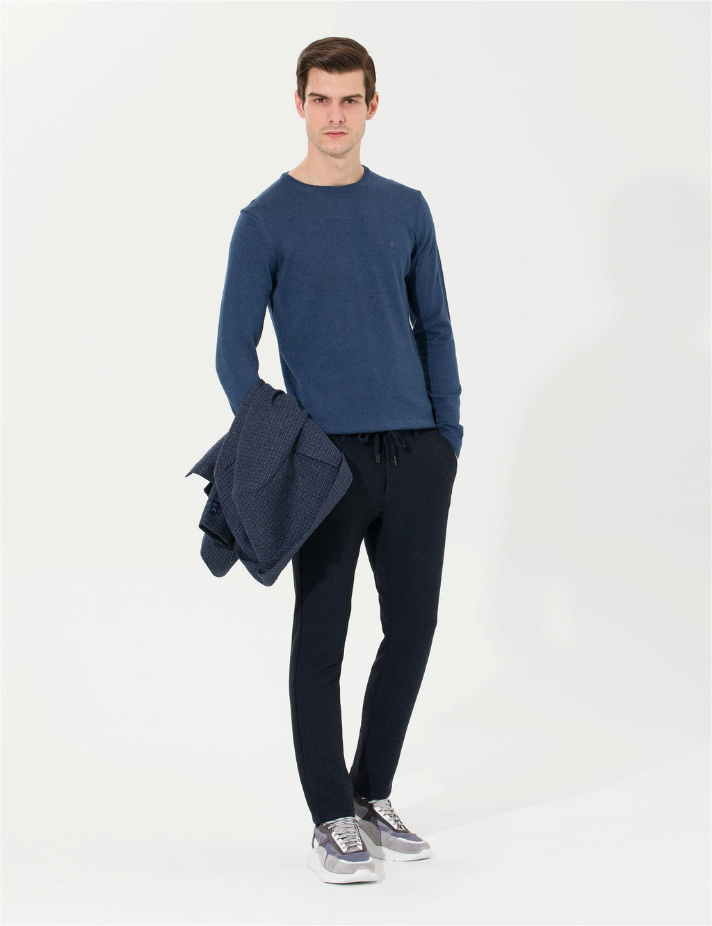Lacivert Slim Fit Kanvas Pantolon - Pierre cardin фото 3