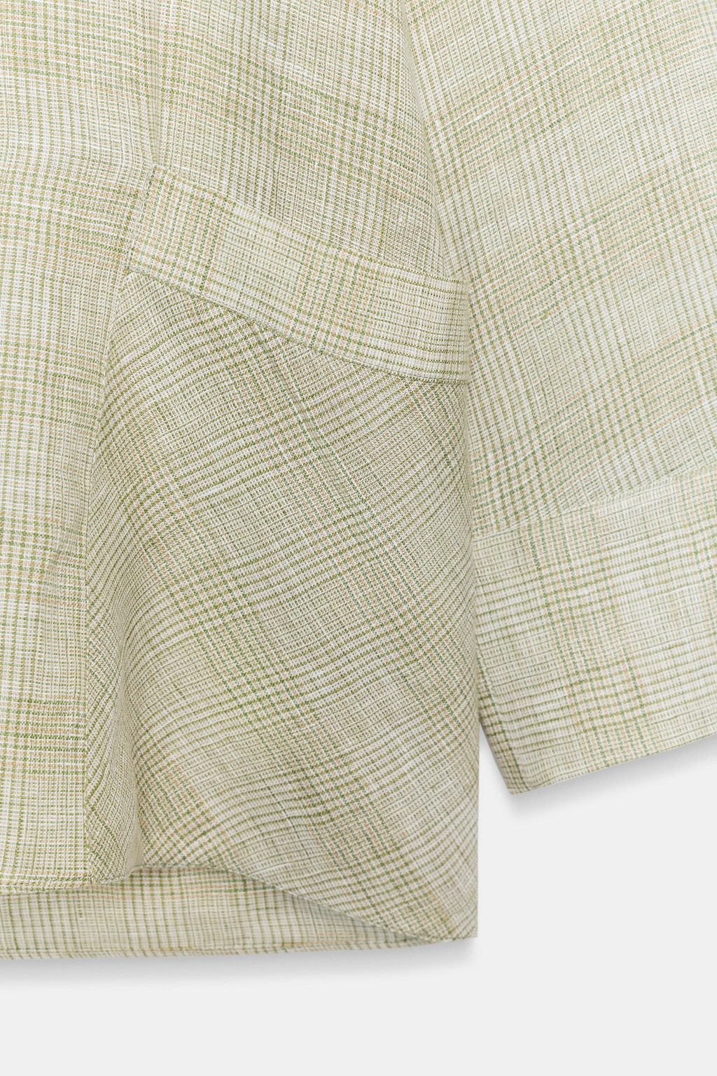 CAMISA LINO CUADROS ZW COLLECTION / Verde - Zara фото 6