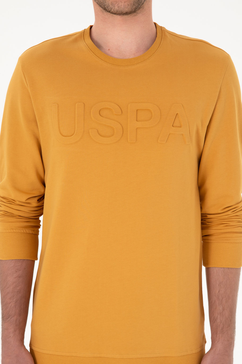 Erkek Hardal Basic Sweatshirt - U.s. polo assn фото 2