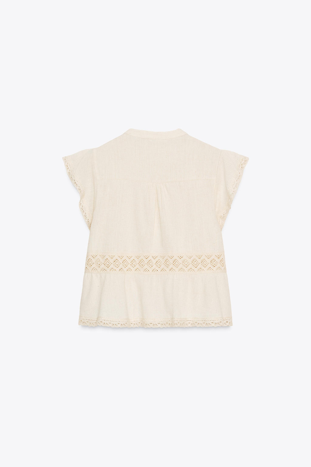 RUSTIC CROCHET LADDER STITCH TOP - Zara фото 15
