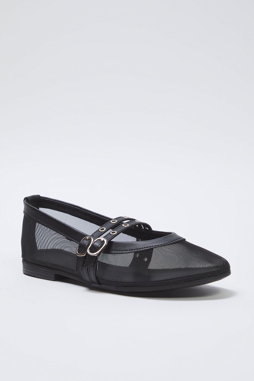 Trendyol Shoes Siyah File Detayl? Kusgozu Kemer Tokal? Mary Jane Kad?n Babet TAKSS25BE00046 - Trendyolmilla фото 10