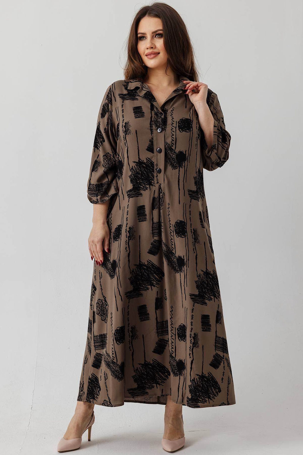 Платье 6145/09/Хаки, черный