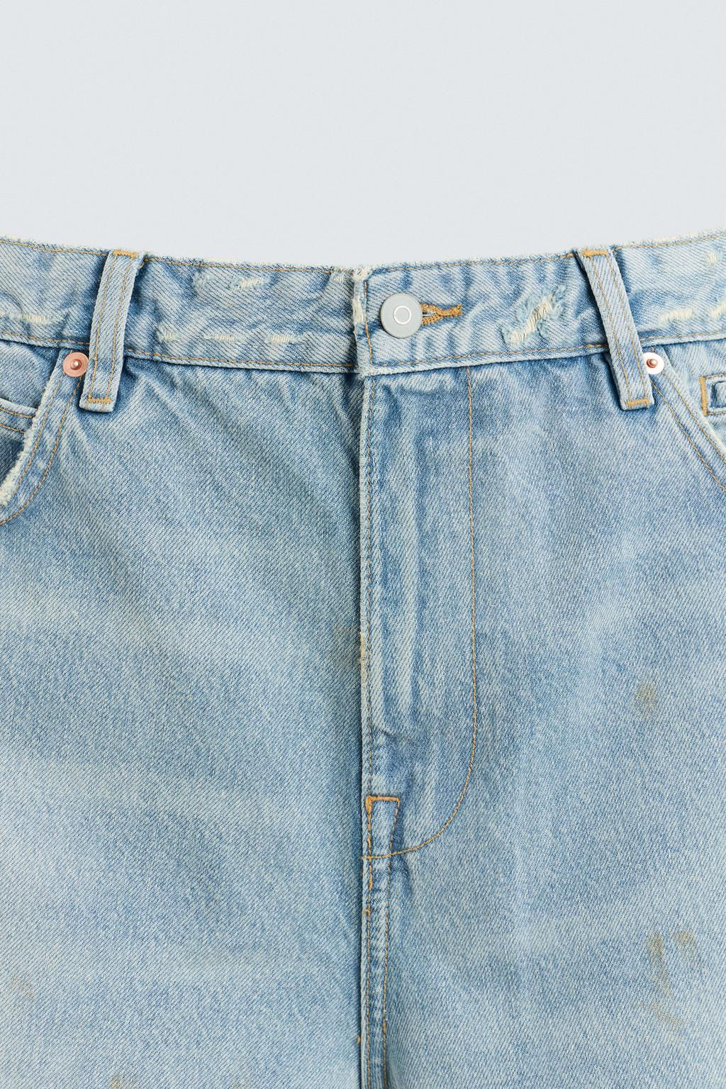 VINTAGE EFFECT BAGGY FIT DENIM BERMUDA SHORTS - Zara фото 8