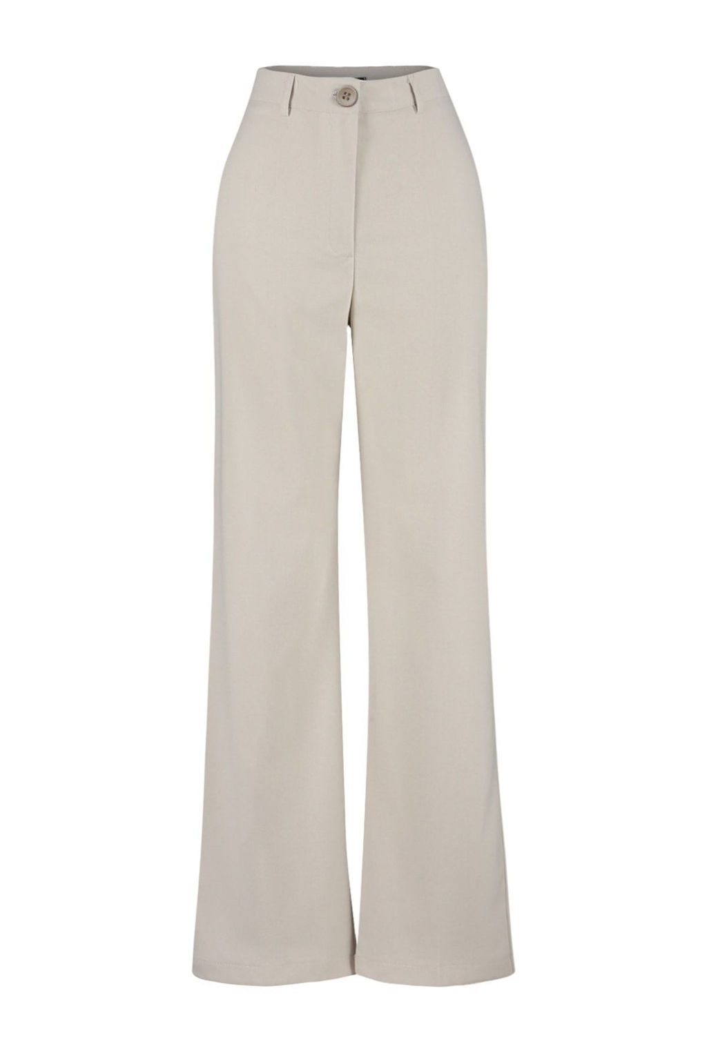Bej Wide Leg/Genis Paca Yuksek Bel Dokuma Kumas Pantolon TWOSS23PL00314