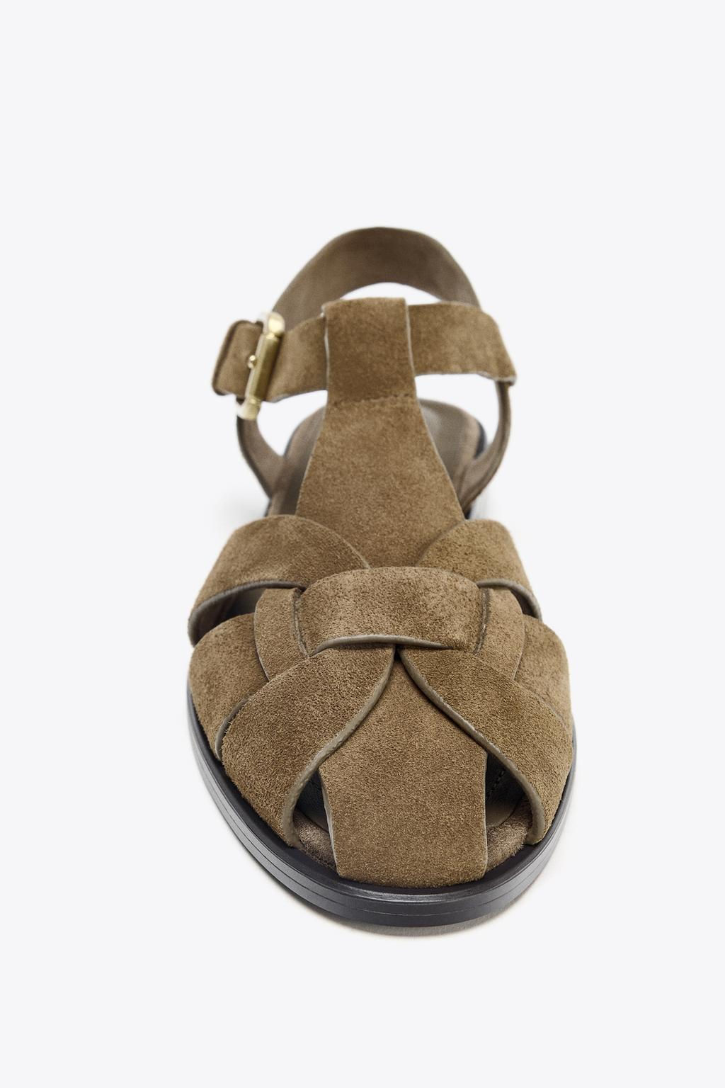 SPLIT SUEDE CAGE SANDALS - Zara фото 5