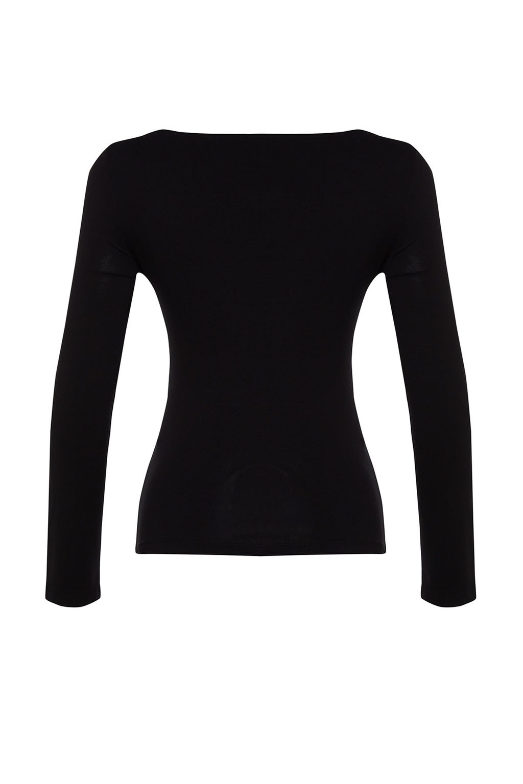 Siyah Pamuklu Esnek Kare Yaka Fitted/Vucuda Oturan Orme Bluz TWOAW24BZ00016