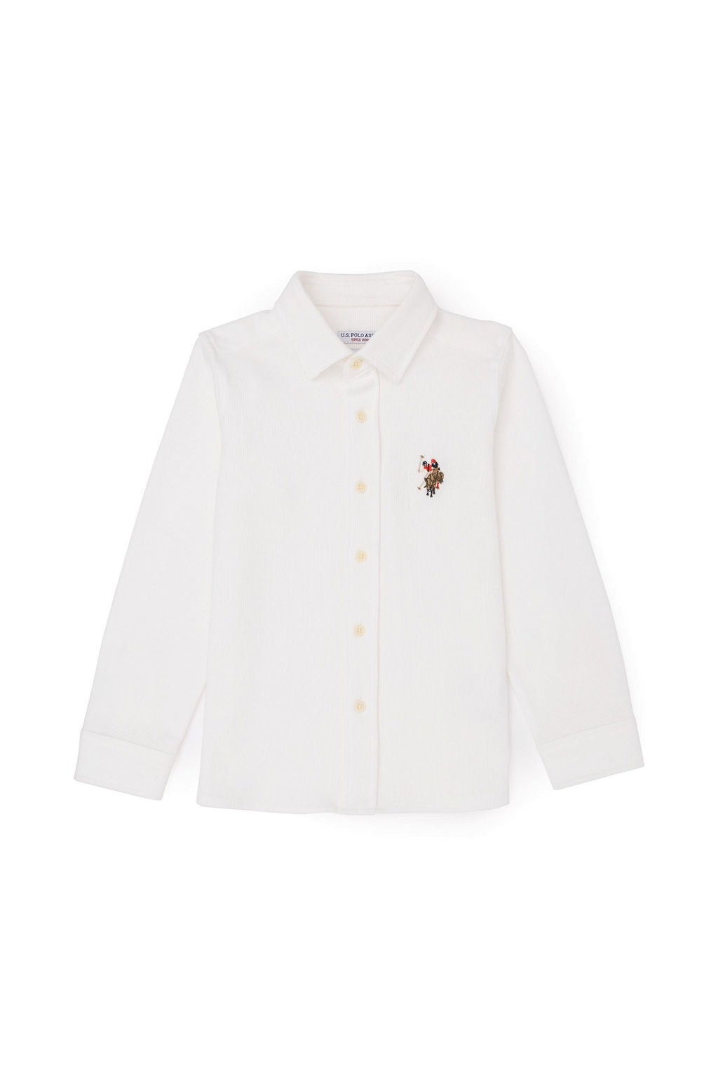 Рубашка с длинным рукавом цвета экрю для мальчика - U.s. polo assn фото 2
