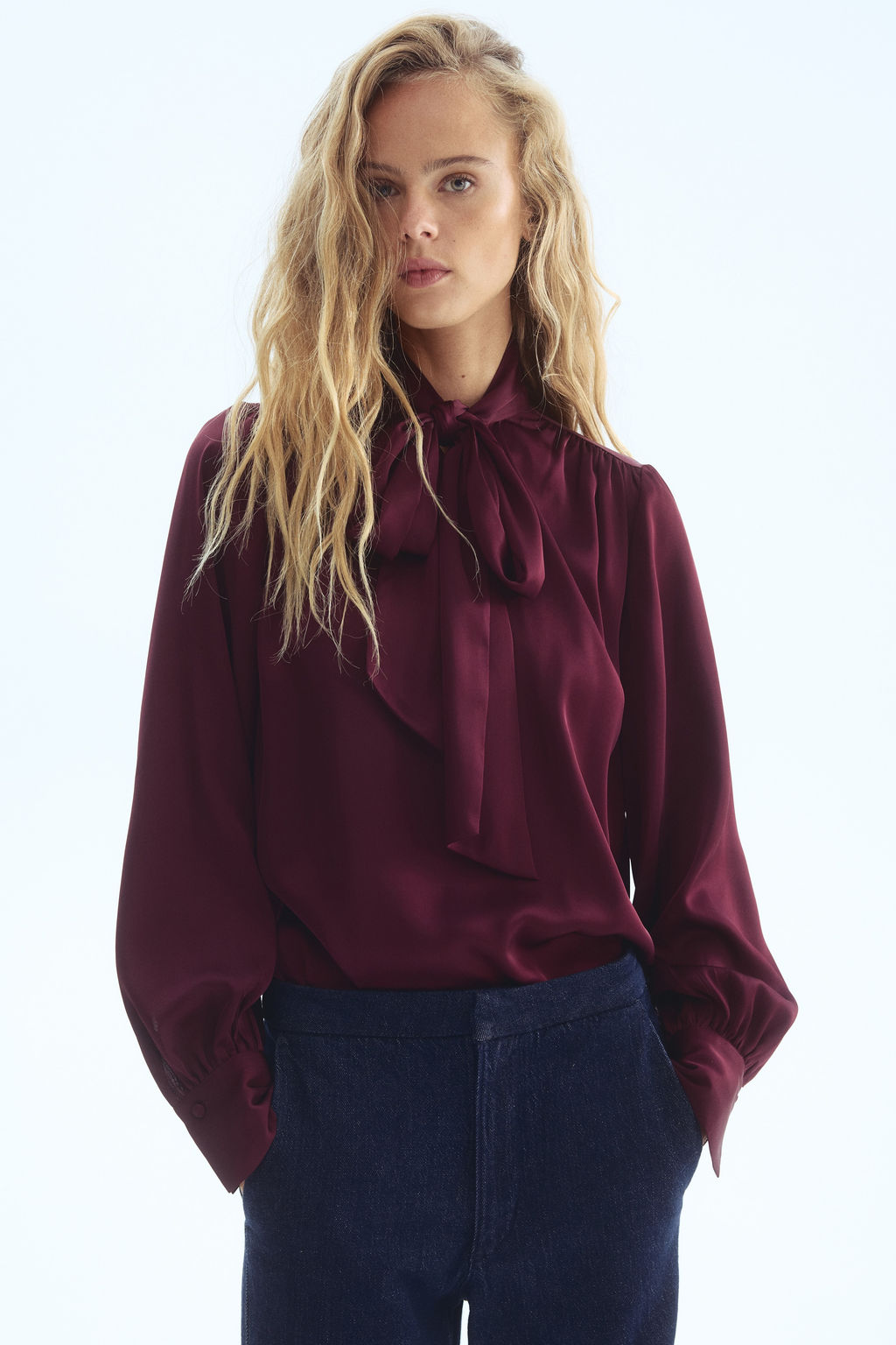 Blusa de gasa con lazada - H&m фото 5