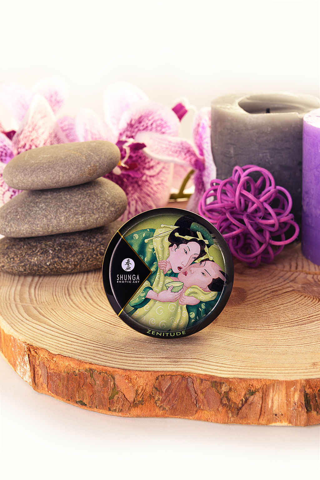 Массажное аромамасло в виде свечи Shunga Спокойствие. Зеленый чай(Zenitude.Exotic Green Tea), 30мл