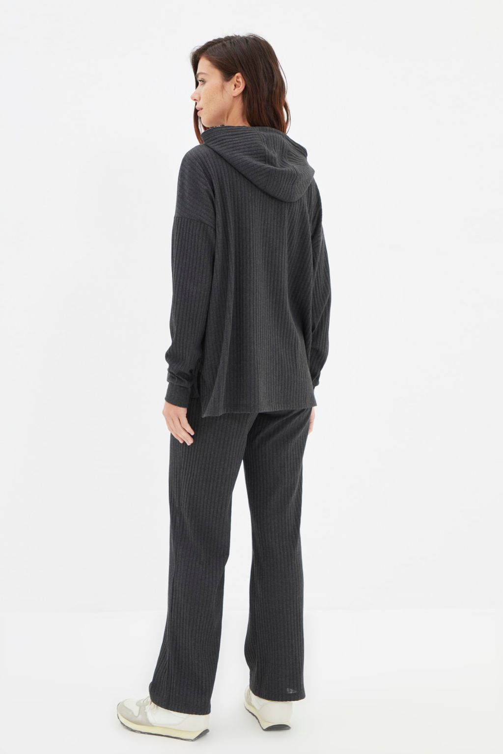 Trendyolmilla Lacivert Kapusonlu Fitilli Orme Pijama Tak?m? THMAW22AU0334  фото 6