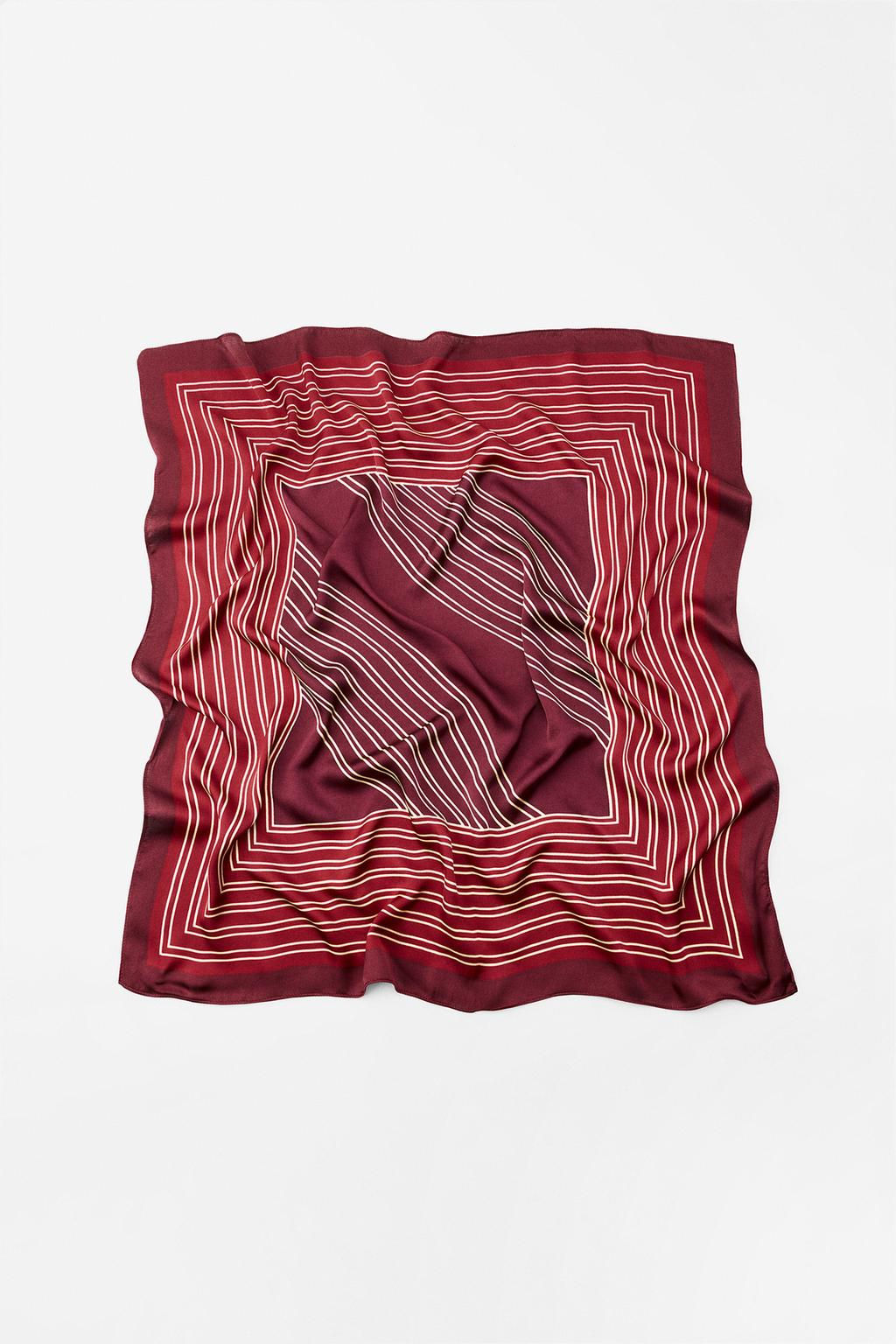 STRIPED SATIN SCARF - Zara фото 3