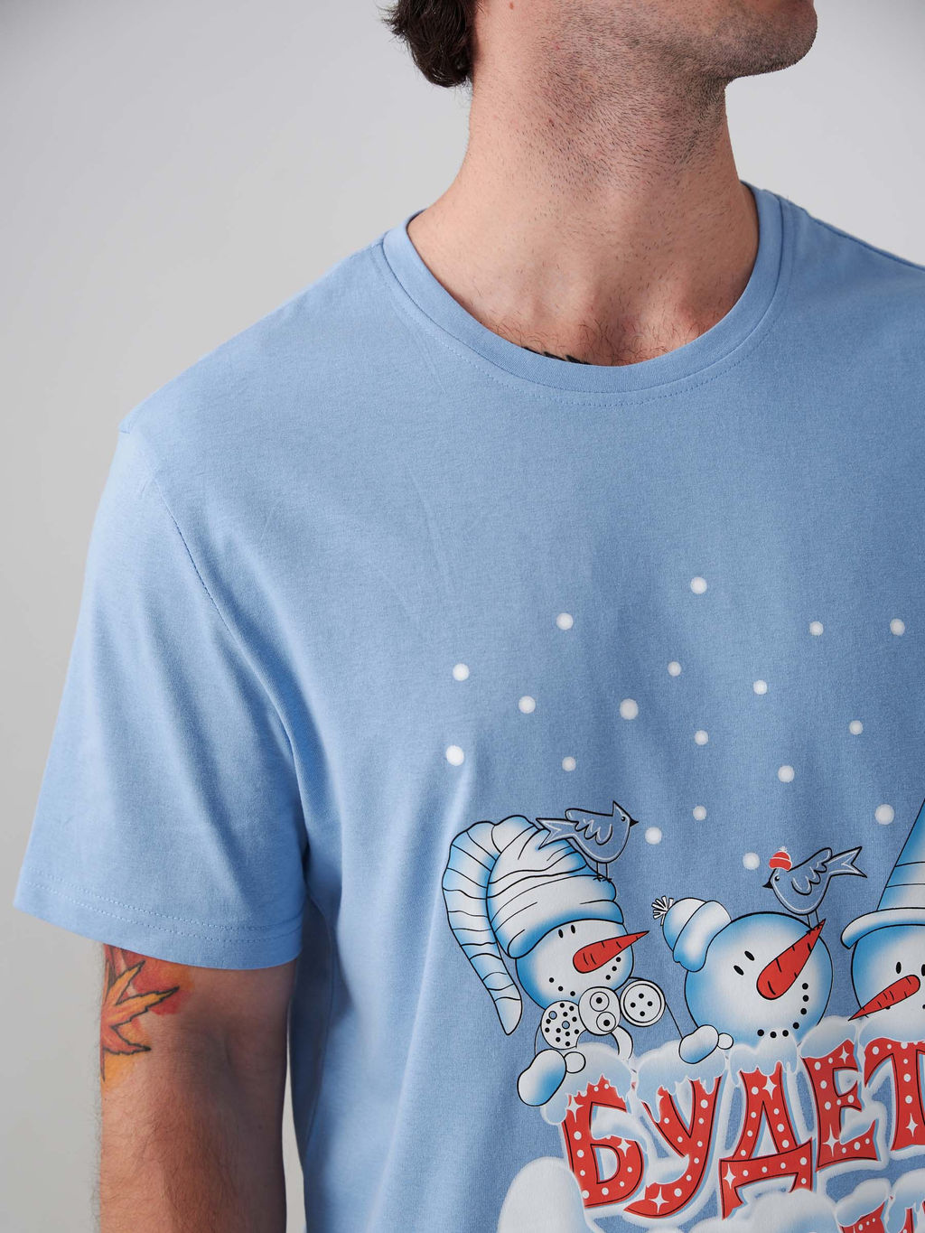 Пижама парная мужская 100% хлопок Снеговик - Оптима фото 6