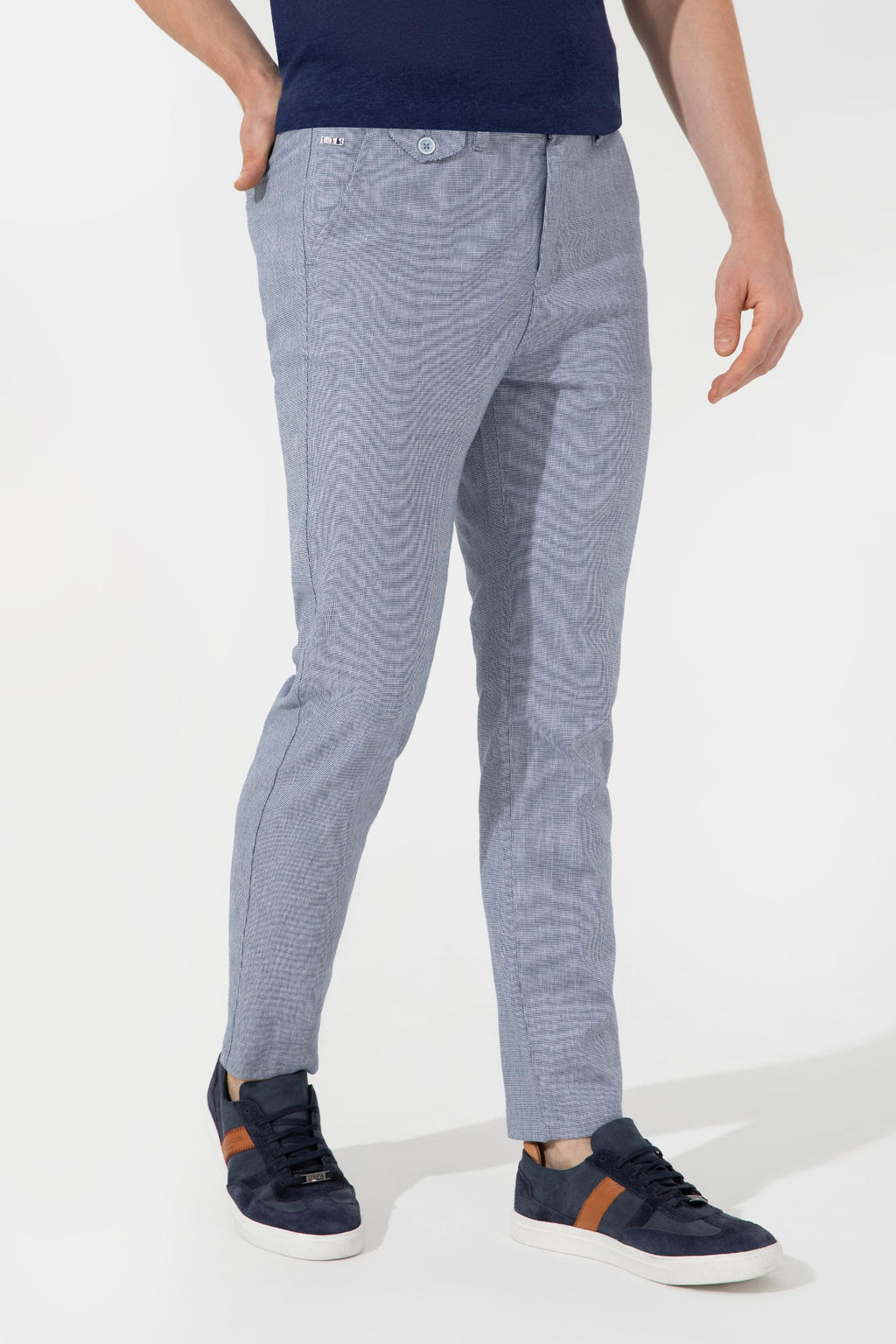 Erkek Carrot Fit Mavi Kanvas Pantolon