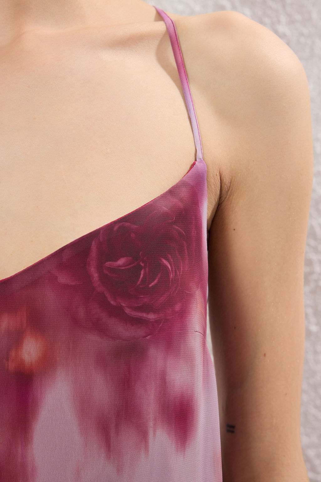 Bordo Soyut Desenli A Kesim Sifon Ucus Ucus Dokuma Maxi Elbise TWOSS25EL00437