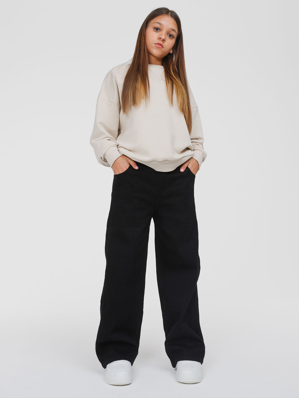 Джинсы-трубы утеплённые для девочек - СИНЯЯ МОДА фото 11